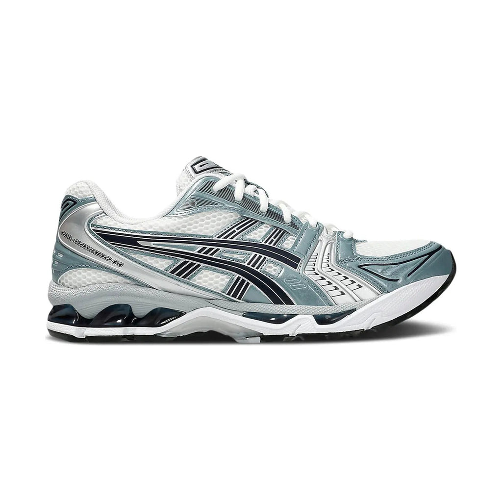 Asics Gel Kayano 14 in fjord grey, side profile