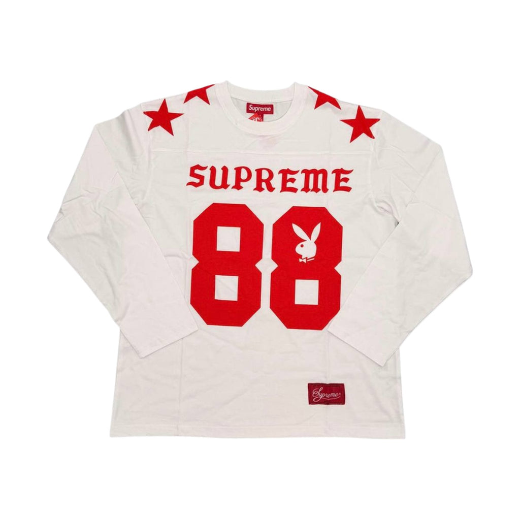 Supreme x Playboy 88 long sleeve top in white and red