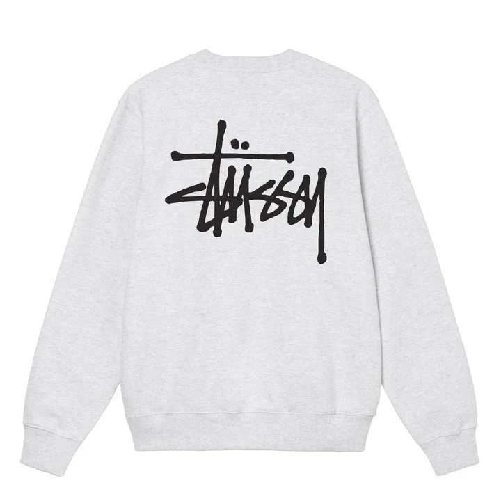 Stussy Basic Logo Crewneck Grey