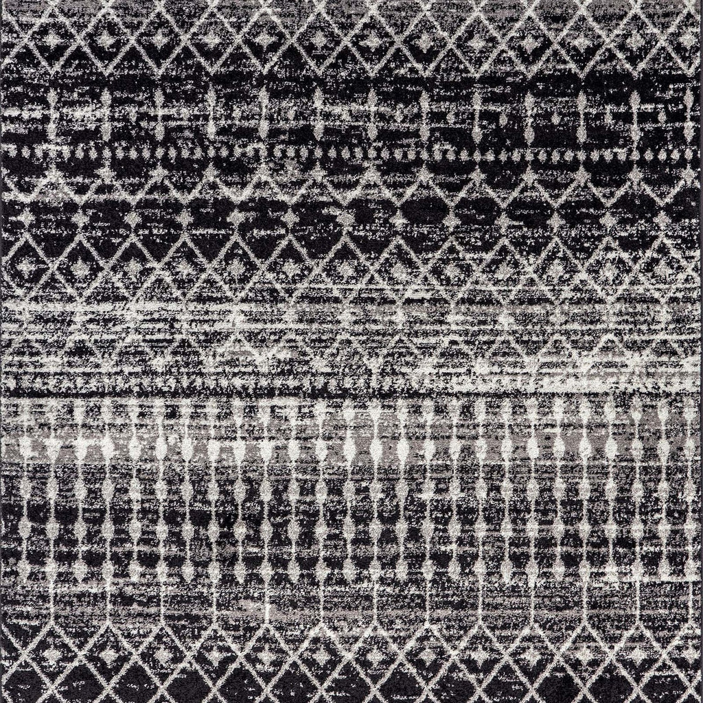 Ruggable washable area rug in Moroccan trellis black