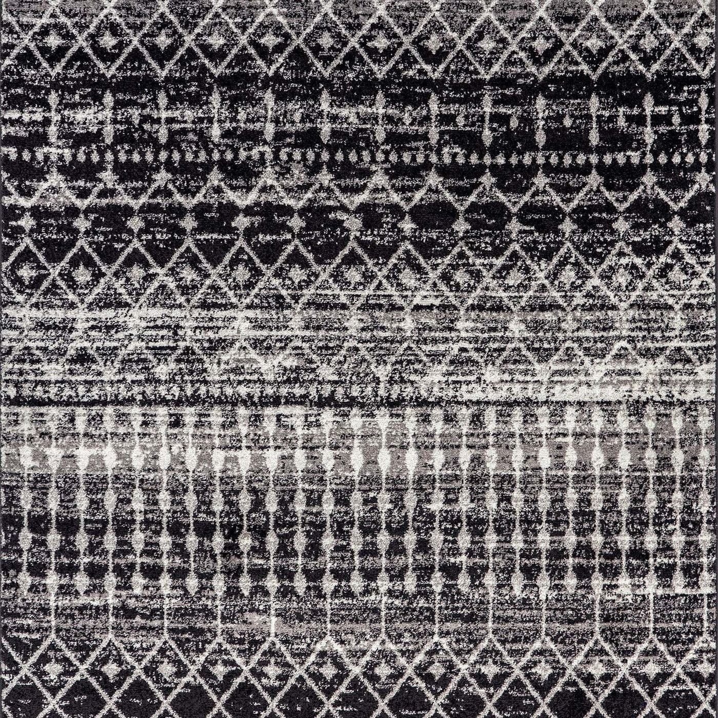 Ruggable washable area rug in Moroccan trellis black