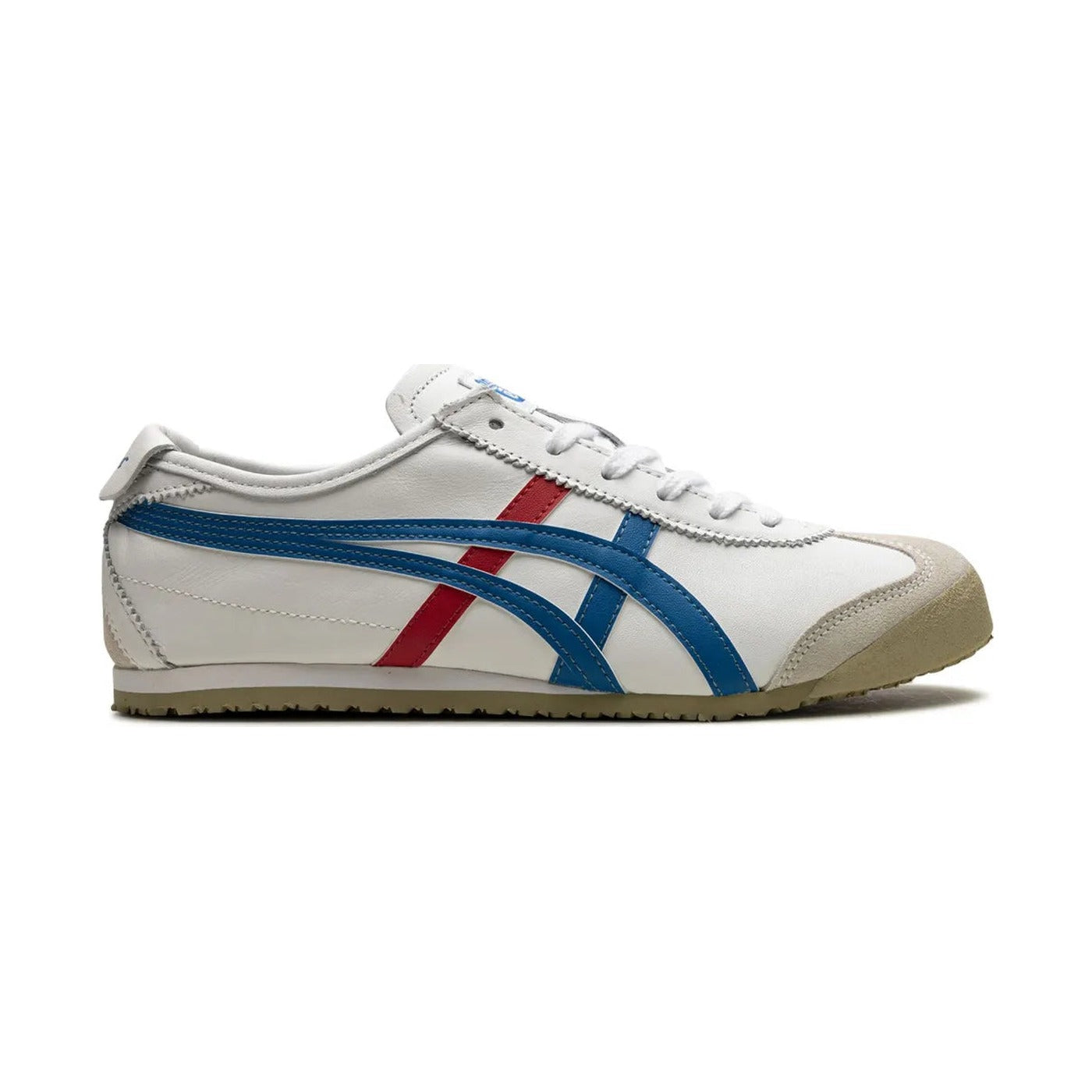Onitsuka Tiger Mexico 66 in white and blue, side profile
