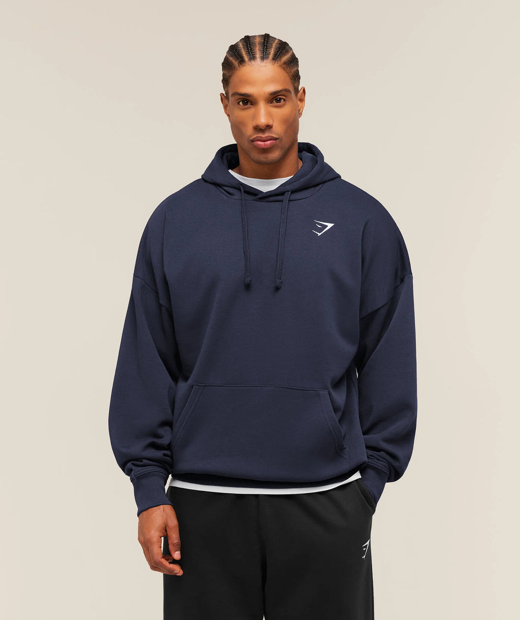 Crest Oversized Hoodie | Heavy Blue