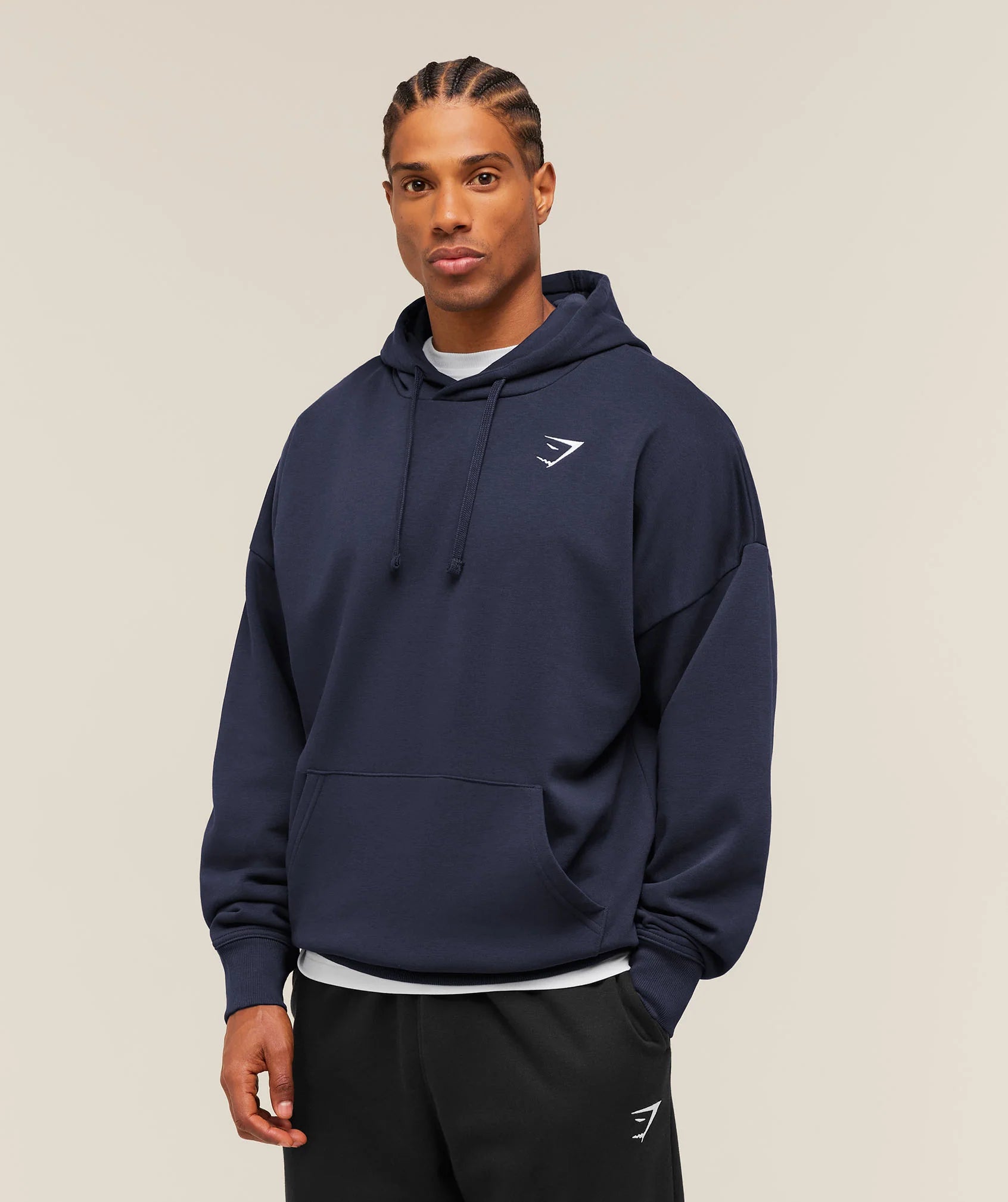 Crest Oversized Hoodie | Heavy Blue